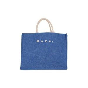 Marni Rectangular Denim Tote Bag With Design - NWT